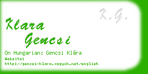 klara gencsi business card