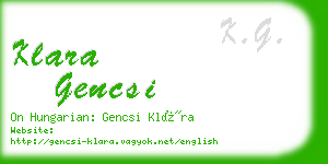 klara gencsi business card
